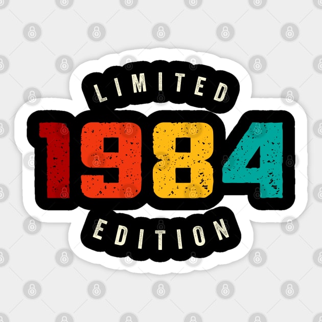 Vintage 1984 Limited Edition Birthday Gift Sticker by Outfit Clothing